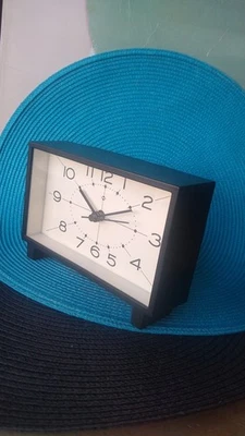 S&N Clock Retro Style Sleek 50s Sputnik Black & White - Image 1 of 4