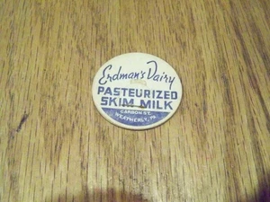 ERDMAN'S DAIRY WEATHERLY PENNSYLVANIA MILK BOTTLE CAP UNUSED DAIRY.. SKIM MILK - Picture 1 of 1