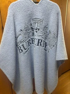 Limited Large BURBERRY Light Blue Poncho Women's #ED ZBB - Picture 1 of 4
