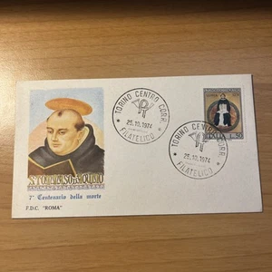 BUSTA FDC PRIMO GIORNO S. TOMMASO D'AQUINO 7' CENTENARIO DELLA MORTE COLLEZIONE - Foto 1 di 2