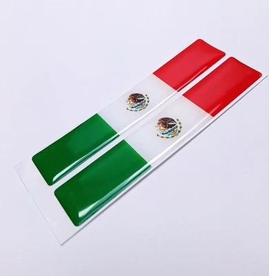 JUEGO EMBLEMA COCHE EPOXI 3D BANDERA MEXICANA MÉXICO (2) FLEXIBLE DURADERO IMPERMEABLE Foto 1 de 4