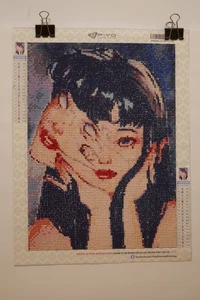 Arte de pared de niña de dos caras acabado pintura diamante listo para enmarcar 30 cm x 40 cm - Imagen 1 de 3