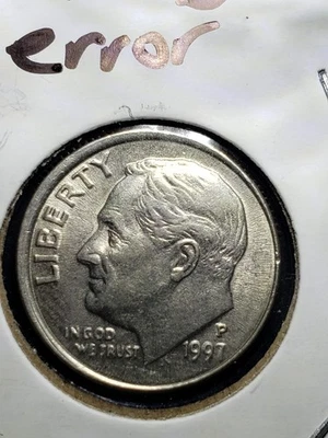 1997 P Off Center Roosevelt Dime Philadelphia U. S. Mint Error - Image 1 of 3