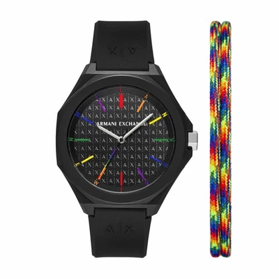 Reloj Mujer ARMANI EXCHANGE ANDREA AX7158SET Negro Inoxidable Nuevo en Caja Foto 1 de 4