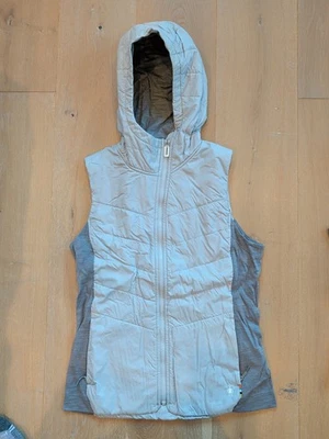 Chaleco Smartwool Mujer Gris Medio Con Capucha Acolchado Lana Merino Forrado Aislado Foto 1 de 4