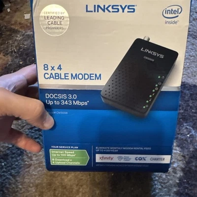 Linksys Model CM3008 Cable Modem DOCSIS 3.0 Bonded Channels Up To 343 Mbps - Image 1 of 4