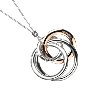 TIFFANY&Co. 1837 Interlocking 4 Circles Necklace Silver925/Rubedo metal 13... - Picture 1 of 6