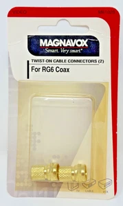 Conectores de cable coaxial MAGNAVOX Gold Twist-On para RG6 - Paquete de 2 coaxiales M61028 - Imagen 1 de 7