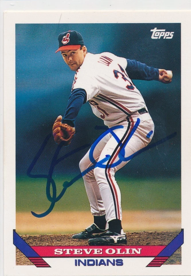 Steve Olin Signed IP Autographed 1993 Topps #167 JSA COA Cleveland Indians RARE! - Image 1 of 3
