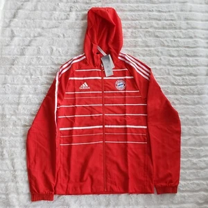 Men's Adidas Red Bayern Munich DNA Raglan Full-Zip Hoodie Windbreaker Jacket - Picture 1 of 4