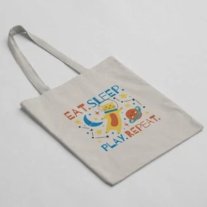 Eat Sleep Play Repeat Cat Playing Tote Bag - Picture 1 of 2