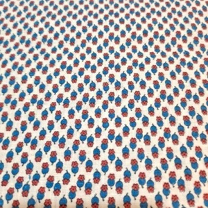 Vintage Concord Cotton Fabric 38" X 44" Mini Red Blue Floral On White USA Made - Picture 1 of 5