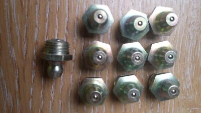 LUMATIC Grease Nipples Straight M10 x 1.00 Thread Pitch Type A to DIN 71412 Pack of 10