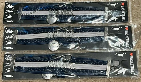 Lot of  3 Dallas Mavericks Infinity Bracelet with basketball charm NBA Cover