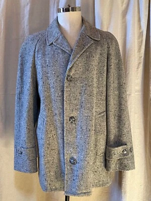 MEN'S VINTAGE 1950s WOOL TWEED CLASSIC “CAR COAT” SIZE: L/XL - Image 1 of 4