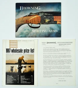 1967 Browning Firearms Catalog Sporting Arms Hunting w/ Dealer Price List Letter - Picture 1 of 13