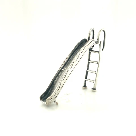 Vintage Signed 925 Sterling Detailed 3D Display Slide Kids Playground Miniature Cover