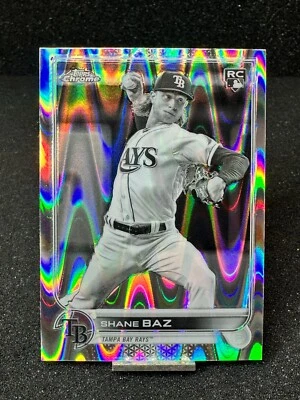 2022 Topps Chrome Sonic  SHANE BAZ  RC  #201  Black & White RayWave - Image 1 of 2
