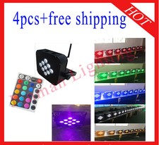 9*18W RGBWAUV 6 in 1 Wireless DMX IR Battery Power Led Par Light Uplights 4pcs