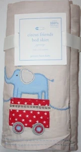 "Falda de cama para cuna Pottery Barn bebé circo amigos con caída de 16"" NUEVA 28"" X 52" - Imagen 1 de 5