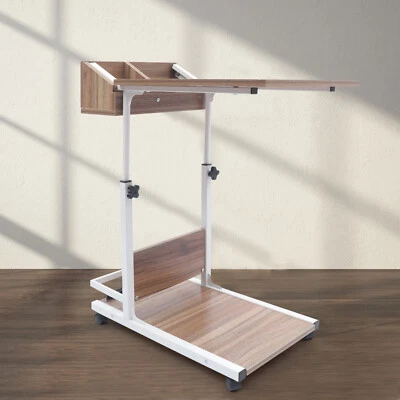 Coffee Tray C Table Couch Table Adjustable Height Bed Side Table With Wheels USA - Image 1 of 4