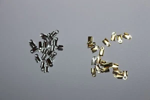 Lot de 20,50, etc embouts 50%argentés/50%dorés pliable pour cordon, taille:6x3mm - Imagen 1 de 6