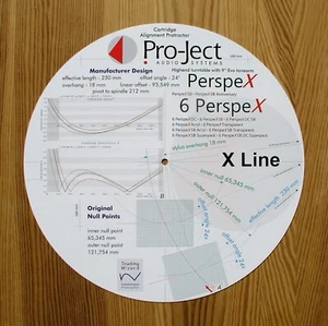 Cartridge Alignment Protractor for Pro-Ject PerspeX Series Turntable Tonearms - Picture 1 of 7