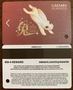 Las Vegas Caesars Casino Chinese New Year 2023 Rabbit Player Card - Picture 1 of 2