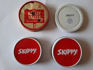 Lote 4 tapas de tarro vintage Skippy Peanut Butter Nalley Valley precios originales en tapa - Imagen 1 de 12