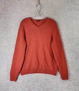 J. McLaughlin 100% Cashmere V Neck Sweater Mens *M-L Orange - Picture 1 of 11