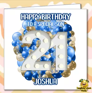 Personalised 21st Birthday Card Son Grandson Nephew Brother Cousin Friend /BK - Picture 1 of 3