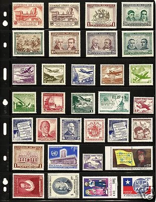 CHILE, ALL MINT NEVER HINGED, 33 DIFFERENT, NICE PIECES - Image 1 of 4
