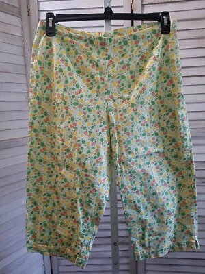 Westbound Petites Womens Capri Cropped Pants Size 12P Side Zip Multi Designs  - Image 1 of 4
