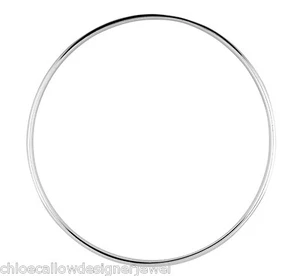 Bracciale donna argento sterling 925 largo 3,5 mm impilabile venditore UK - Foto 1 di 2