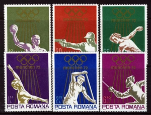 RUMÄNIEN 1972 Die kompletten Olympischen Spiele 2. Ausgabe Satz SG 3914 bis 3919 postfrisch - Bild 1 von 2