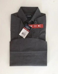 NEW WITH TAG Boys CHAPS Regular Long Sleeve DK Grey Shirt $34 Size S (8) - Picture 1 of 7