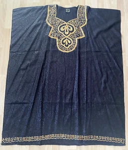 Caftano Meetu Magic donna taglia unica look a strati scena africana nuovo senza etichette bordo oro boho - Foto 1 di 4