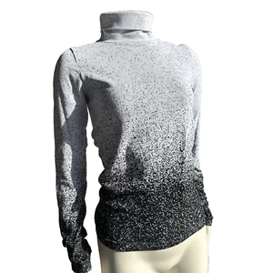 ATHLETA Gap Flurry Blizzard Gradient Turtleneck Black White Sz Small Ribbed - Picture 1 of 12