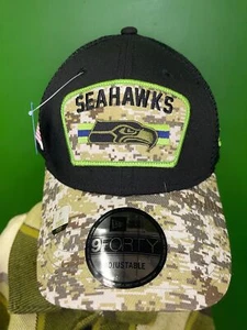 NFL Seattle Seahawks New Era 9FORTY Salute to Service Snapback Hat/Cap OSFM NWT - Picture 1 of 7