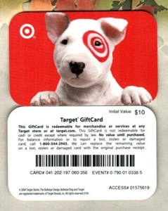 TARGET Bullseye ( 2004 ) Gift Card ( $0 ) V2 - RARE - Picture 1 of 1