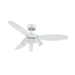 Ceiling Fan Lamp with Remote Control Jet Plus White Maple 105cm - Picture 1 of 6