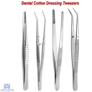 Dental Tweezers Tissue Pliers Cotton & Dressing Forceps Surgical Dissecting Lab - Picture 1 of 5