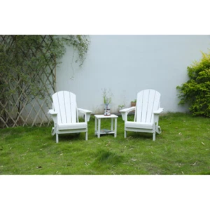 Folding Adirondack Chair with Side Table 3-Piece Adirondack Chair Set Multicolor - Picture 1 of 63