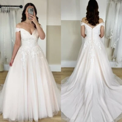 V Neck Wedding Dresses Newest Beach Spring Boho Sleeveless A Line Bridal Gowns - Image 1 of 4