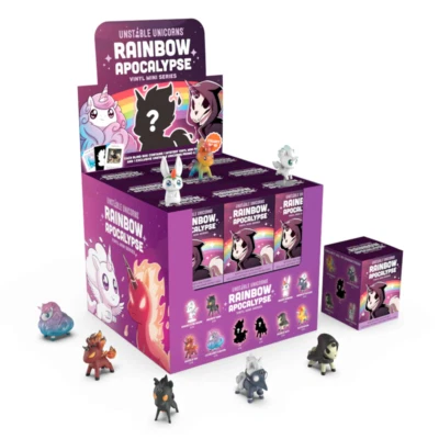 UNSTABLE GAMES Unstable Unicorns Vinyl Mini Figures Rainbow Apocalypse Case Full Set (18ct) New