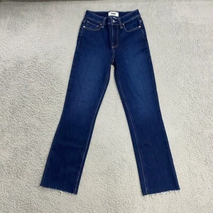 Paige Jeans Womens 23 Blue Dark Denim High Rise Cindy Crop Straight Leg Stretch - Picture 1 of 13