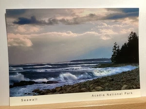 Seawall on Western Side of Acadia National Park, ME - Vintage Postcard - Picture 1 of 3