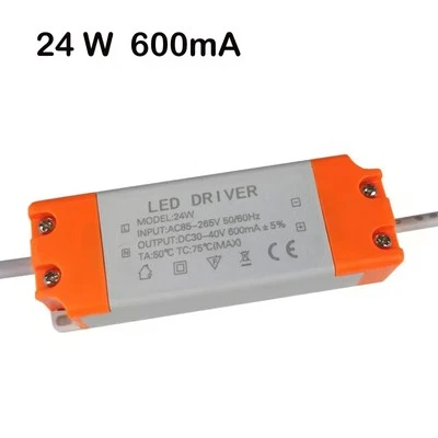 ELECTRICALSONE 24W LED Driver Transformer DC 30 -40V Power Supply AC 85 - 265V For LED LIghts