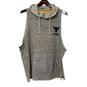 Under Armour Project Rock Cutoff Hoodie, Gray, Size Med, KB311 - Picture 1 of 5