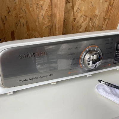 Samsung dryer front panel, includes Board and knob. (original part) Front Loader - Image 1 of 4